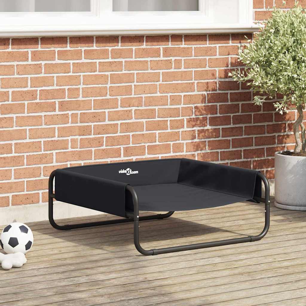 Schwarzes Hundebett 75x75 cm