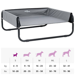 Hundebett Hellgrau Stahl 57x57 cm