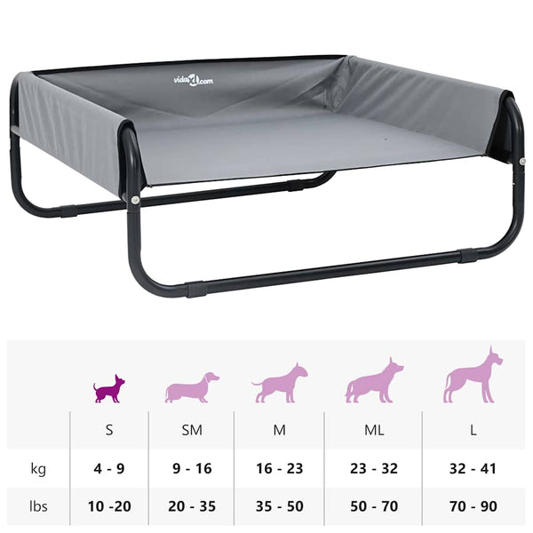 Hundebett Hellgrau Stahl 57x57 cm