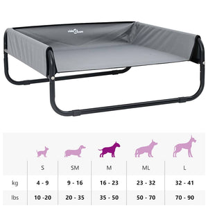 Hundebett Hellgrau Stahl 70x70