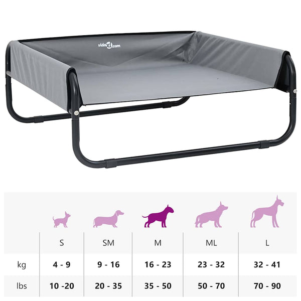 Hundebett Hellgrau Stahl 70x70