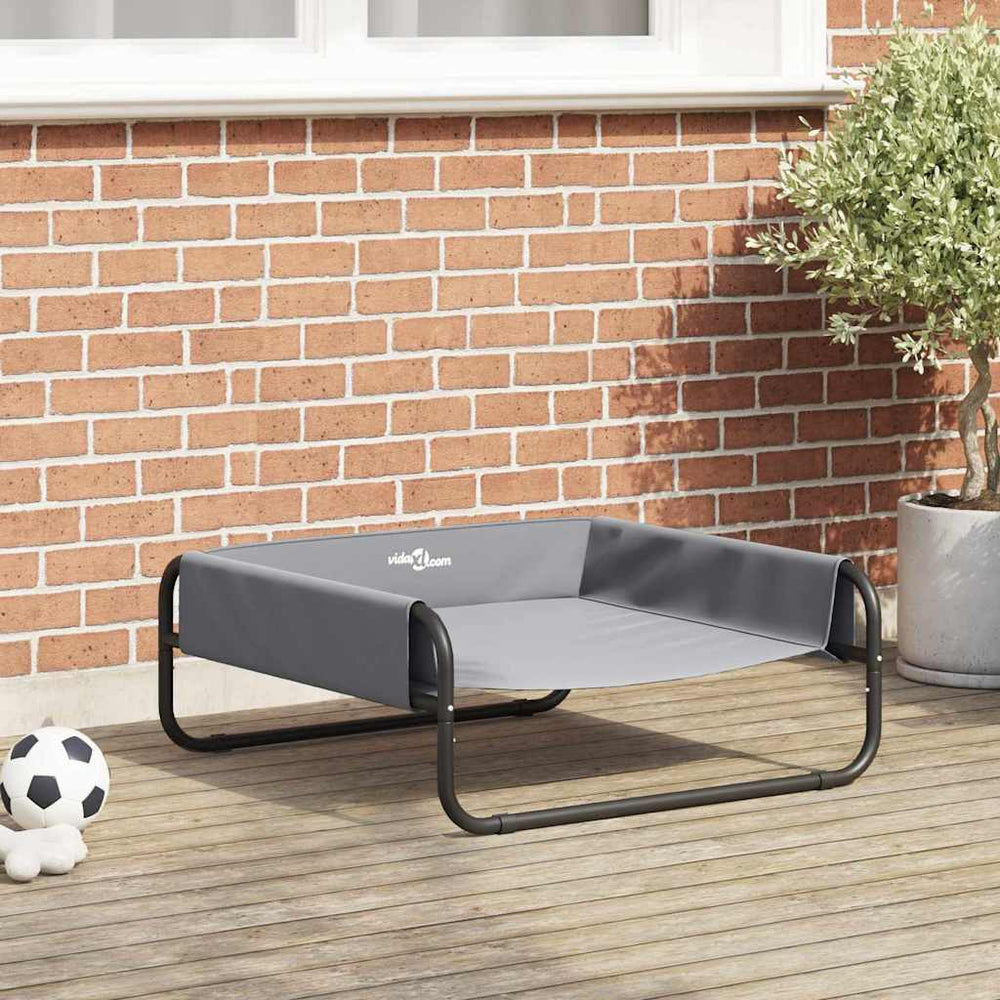 Hundebett Hellgrau 75x75 cm Stahl
