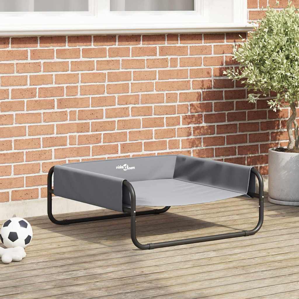 Hundebett Hellgrau 75x75 cm Stahl