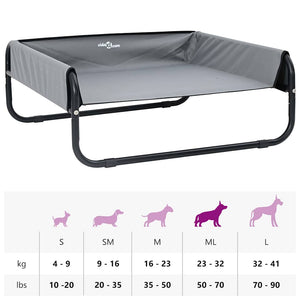 Hundebett Hellgrau 75x75 cm Stahl
