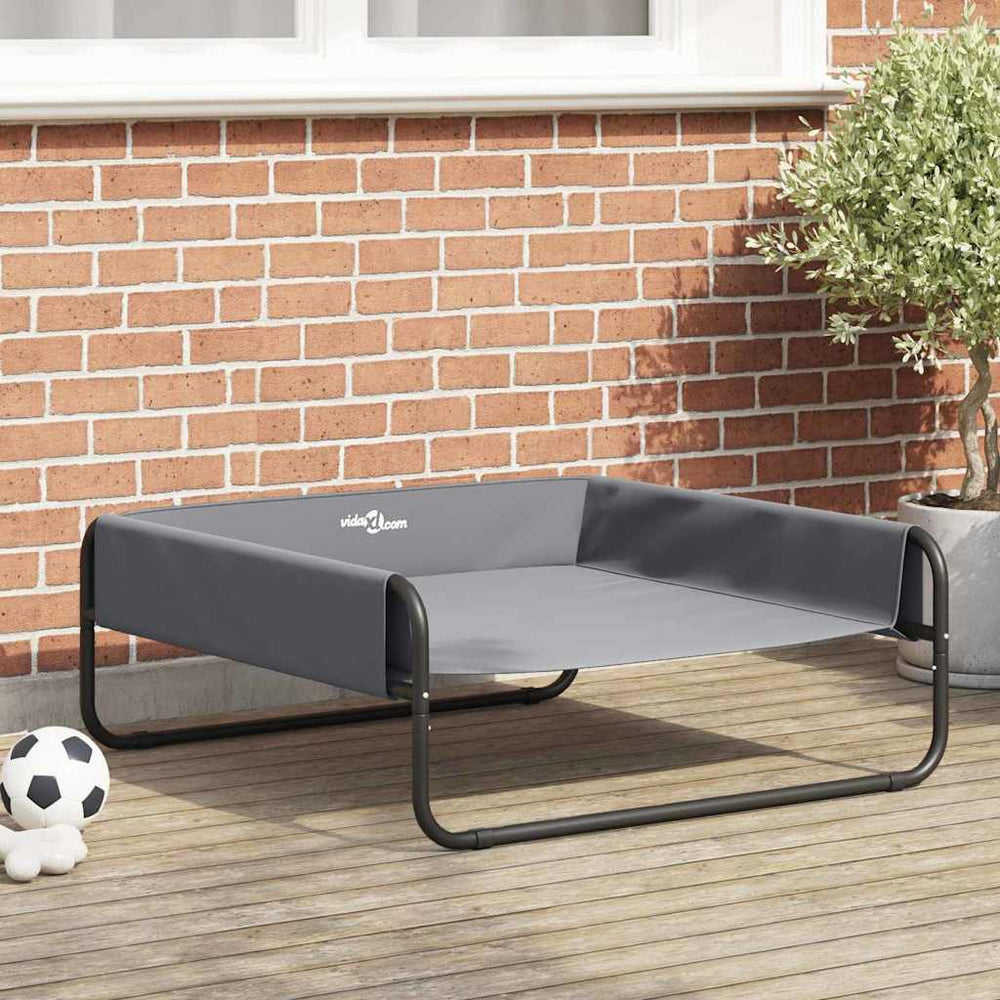 Hundebett Hellgrau Stahl 85x85 cm