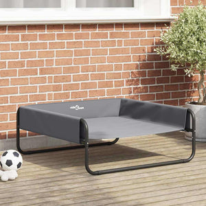 Hundebett Hellgrau Stahl 85x85 cm