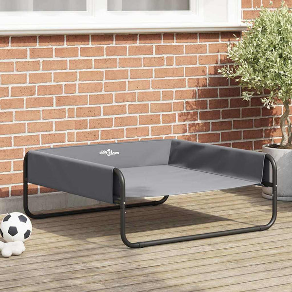 Hundebett Hellgrau Stahl 85x85 cm