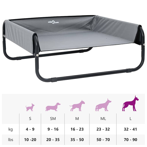 Hundebett Hellgrau Stahl 85x85 cm