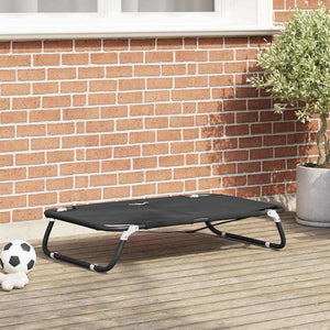 Schwarzes Hundebett 90x55 cm Stahlrahmen