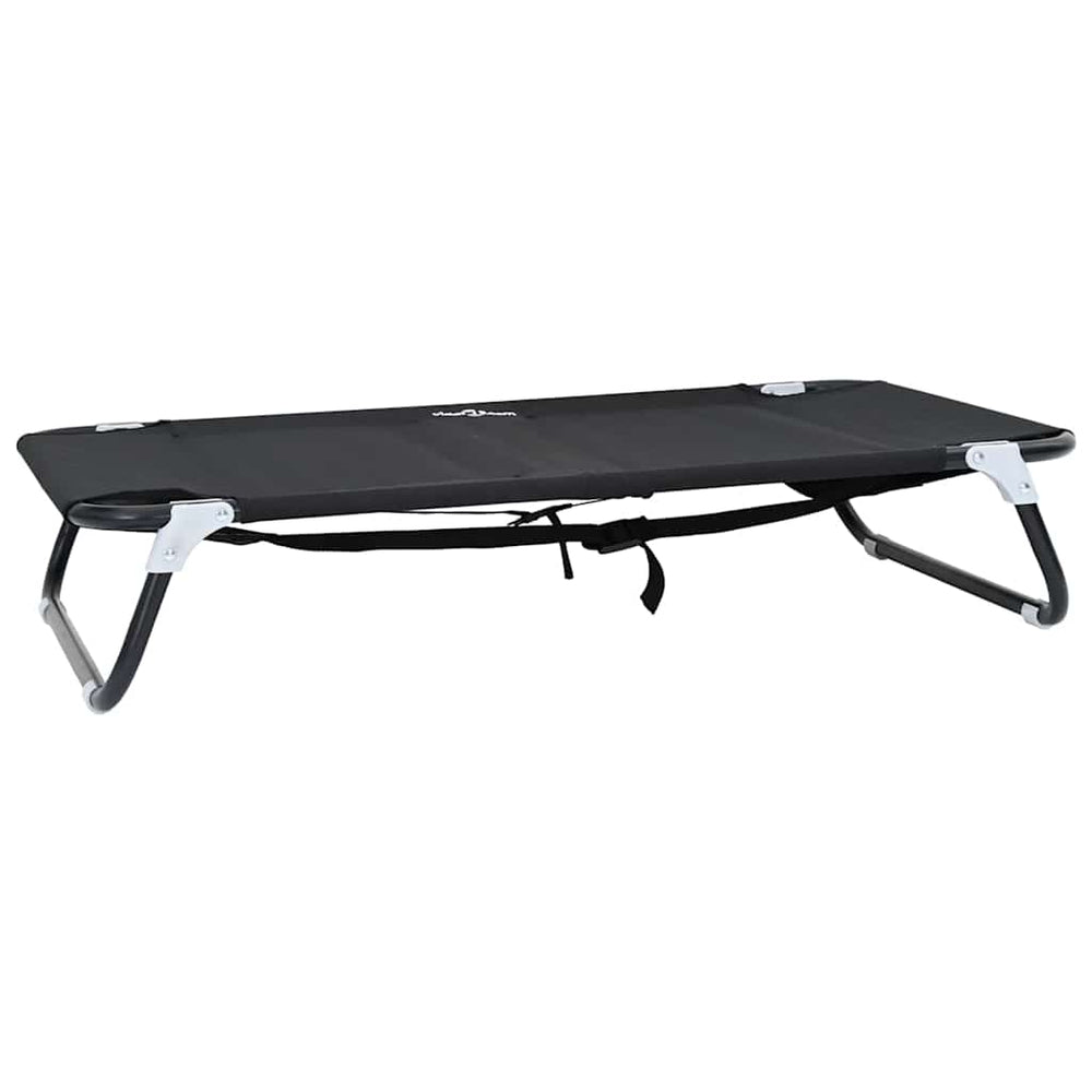 Schwarzes Hundebett 90x55 cm Stahlrahmen
