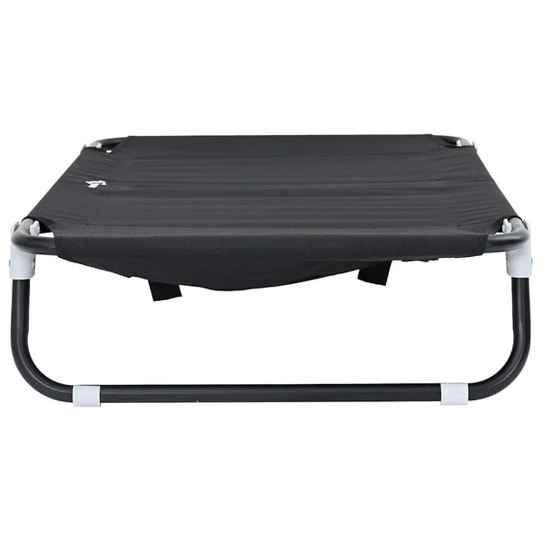 Schwarzes Hundebett 90x55 cm Stahlrahmen