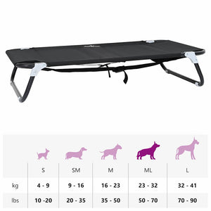 Schwarzes Hundebett 90x55 cm Stahlrahmen