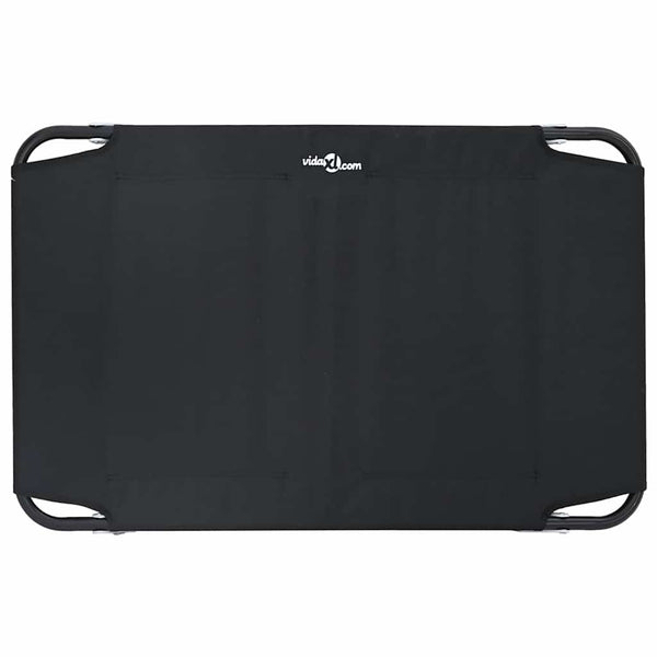 Schwarzes Hundebett 90x55 cm Stahlrahmen