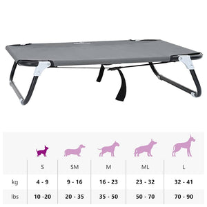 Hundebett Hellgrau Stahl 70x46 cm