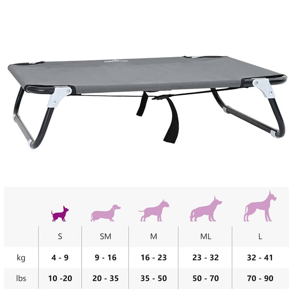 Hundebett Hellgrau Stahl 70x46 cm