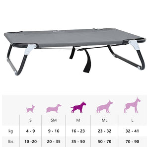 Hundebett Hellgrau Stahl 80x55cm