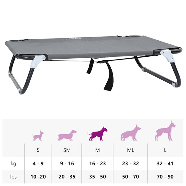 Hundebett Hellgrau Stahl 80x55cm