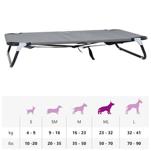 Hundebett Hellgrau 90x55cm Stahlrahmen