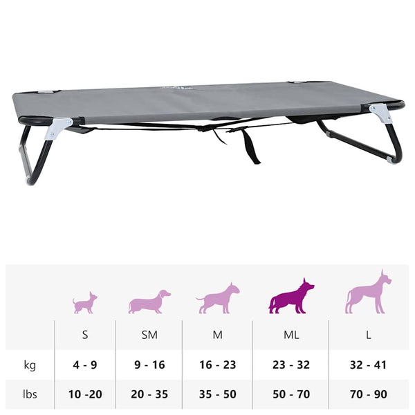 Hundebett Hellgrau 90x55cm Stahlrahmen