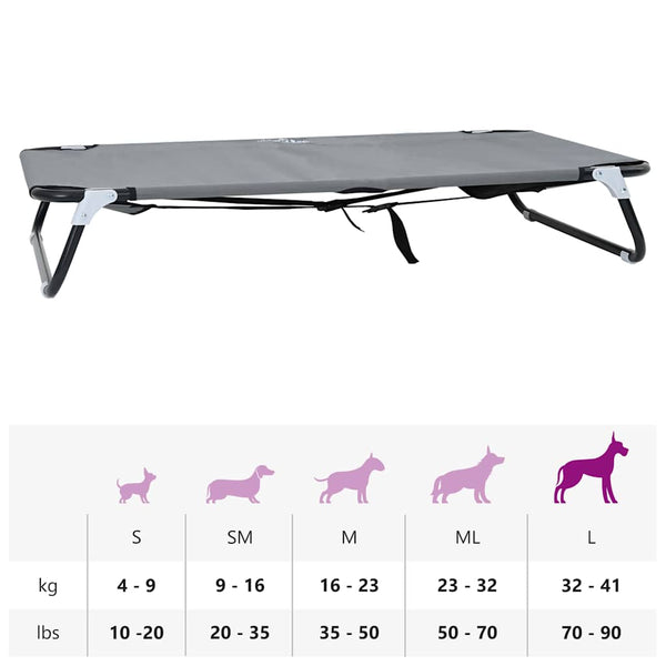 Hundebett Hellgrau Stahl 105x65 cm