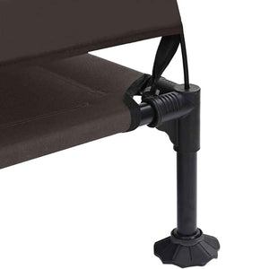 vidaXL Lit de camp surélevé pour chien Marron 127 x 81 x 108 cm Tissu et Acier