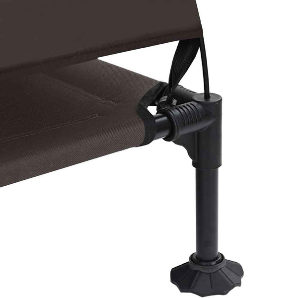 vidaXL Lit de camp surélevé pour chien Marron 127 x 81 x 108 cm Tissu et Acier