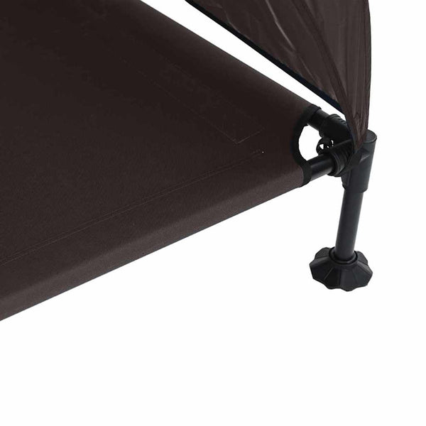 vidaXL Lit de camp surélevé pour chien Marron 127 x 81 x 108 cm Tissu et Acier