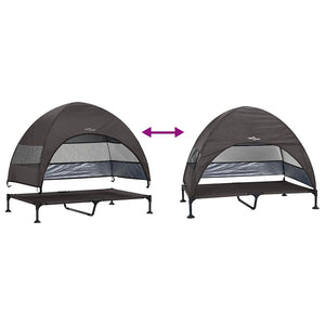 vidaXL Lit de camp surélevé pour chien Marron 127 x 81 x 108 cm Tissu et Acier