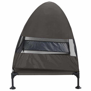 vidaXL Lit de camp surélevé pour chien Marron 127 x 81 x 108 cm Tissu et Acier