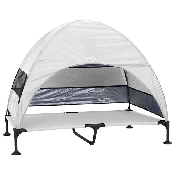 Erhöhtes Hundebett Silber Grau 127cm