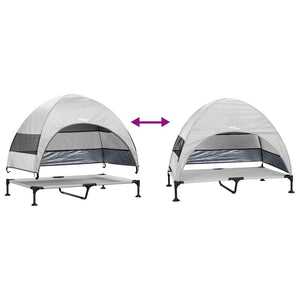 Erhöhtes Hundebett Silber Grau 127cm