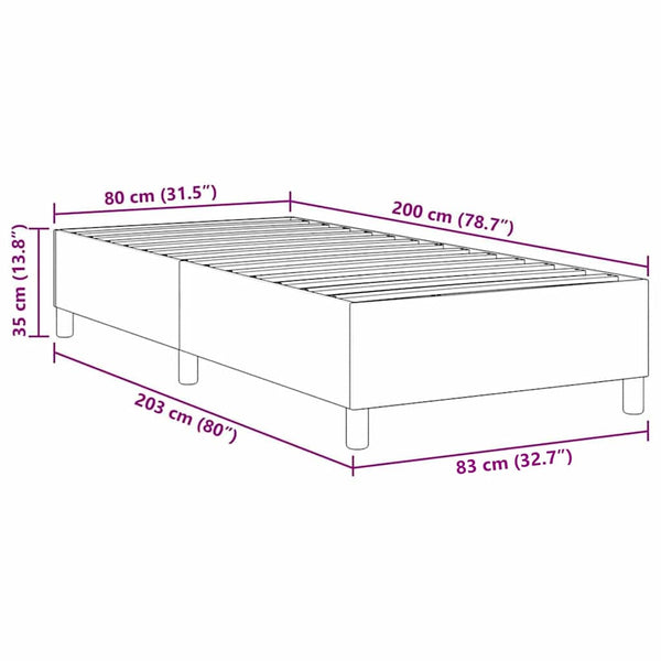 Plattformbettgestell Creme 80x200 cm Cordstoff