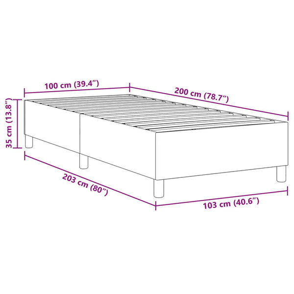 Grau-Grünes Cord Plattformbett 100x200 cm
