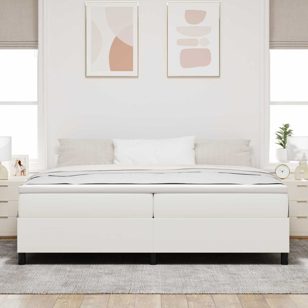 Plattformbettgestell Creme 200x200 cm Cordstoff
