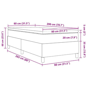 vidaXL Lit coffre gris clair et blanc 80 x 200 cm en tissu corduroy