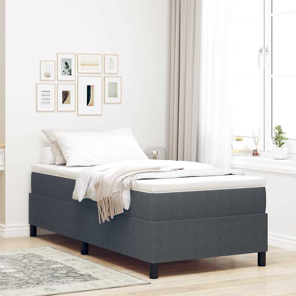 vidaXL Lit coffre gris foncé et blanc 80 x 200 cm en velours côtelé