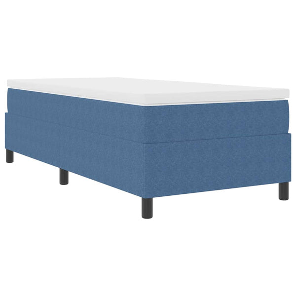 vidaXL Lit coffre de rangement bleu et blanc 80 x 200 cm en velours côtelé