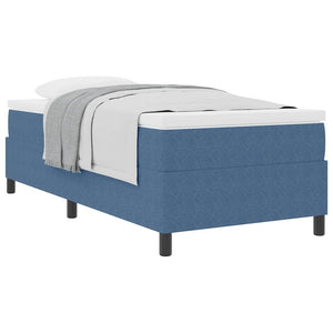vidaXL Lit coffre de rangement bleu et blanc 80 x 200 cm en velours côtelé