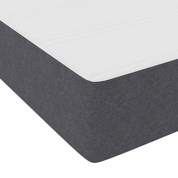 Boxspringbett 90x190 cm Dunkelgrau Weiß Cordstoff