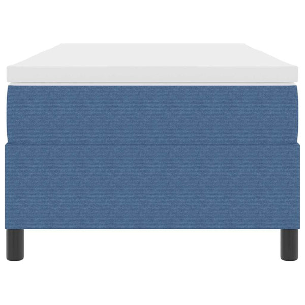 Boxspringbett 90x190 cm Blau-Weiß Cordstoff