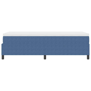 Boxspringbett 90x190 cm Blau-Weiß Cordstoff
