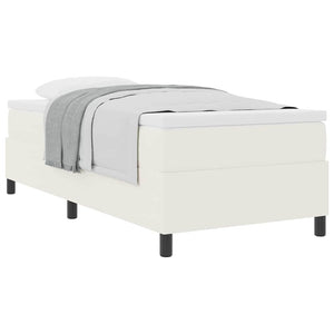 vidaXL Lit coffre crème et blanc 90 x 200 cm en tissu côtelé