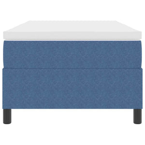 Boxspringbett 90x200 cm Blau-Weiß Cordstoff