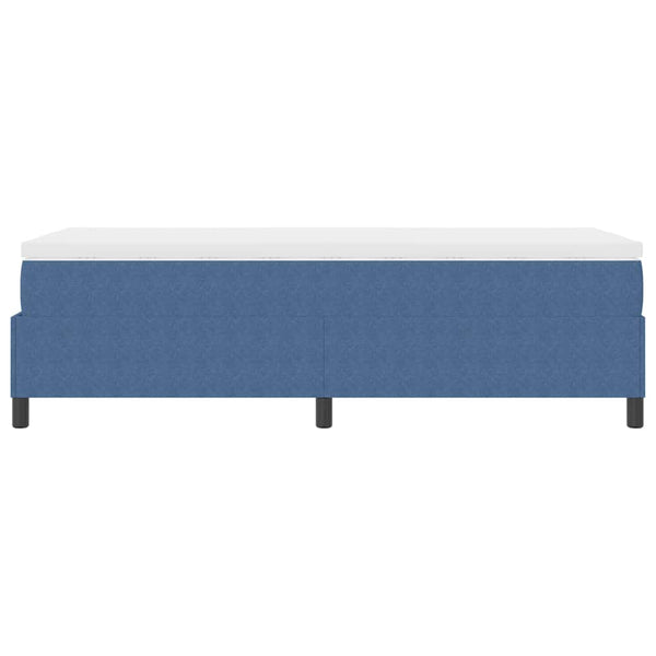 Boxspringbett 90x200 cm Blau-Weiß Cordstoff