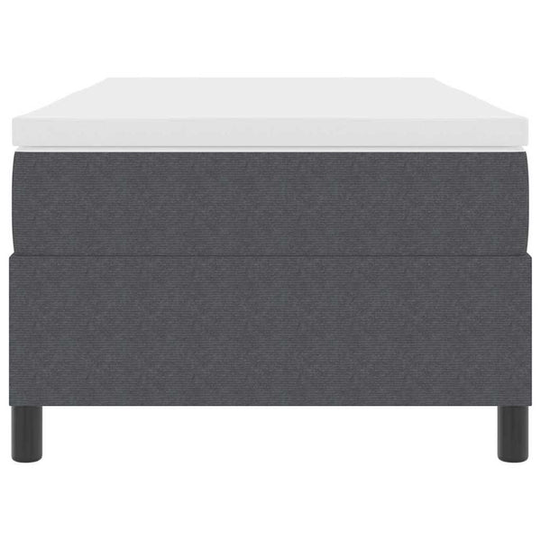vidaXL Lit boxspring gris foncé et blanc 100 x 200 cm tissu corduroy