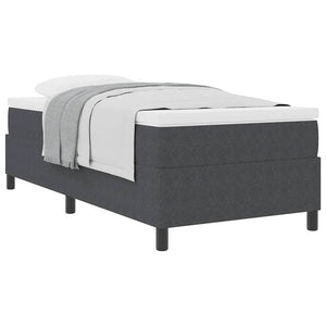 vidaXL Lit boxspring gris foncé et blanc 100 x 200 cm tissu corduroy