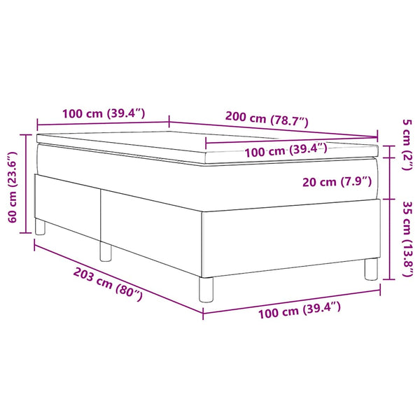 Boxspringbett Creme Weiß 100x200 cm