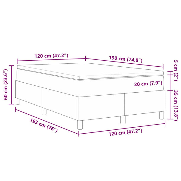 Boxspringbett 120x190 cm Hellgrau Cordstoff