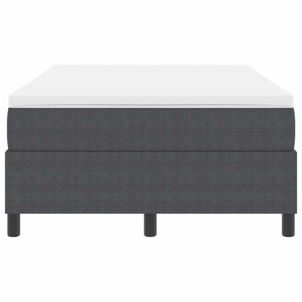 Boxspringbett 120x190 cm Dunkelgrau Weiß Cordstoff