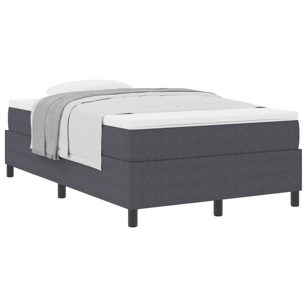 Boxspringbett 120x190 cm Dunkelgrau Weiß Cordstoff